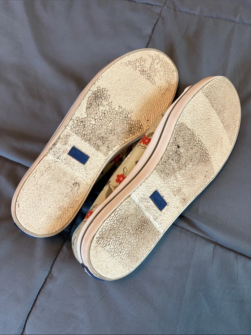 Keds Floral Canvas Sneakers in Beige, Red, Blue